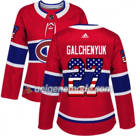 Dame Eishockey Montreal Canadiens Trikot Alex Galchenyuk 27 Adidas 2017-2018 Rot USA Flag Fashion Authentic